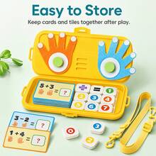 Children's Finger Counting Math Puzzle Toy, Addition And Subtraction Calculation Game, Hands-On Operation Set With Math Operation Cards, Number Recognition Montessori Arithmetic Teaching Aid, Suitable For Home And Classroom Parent-Child Interaction - Multicolor - View 2