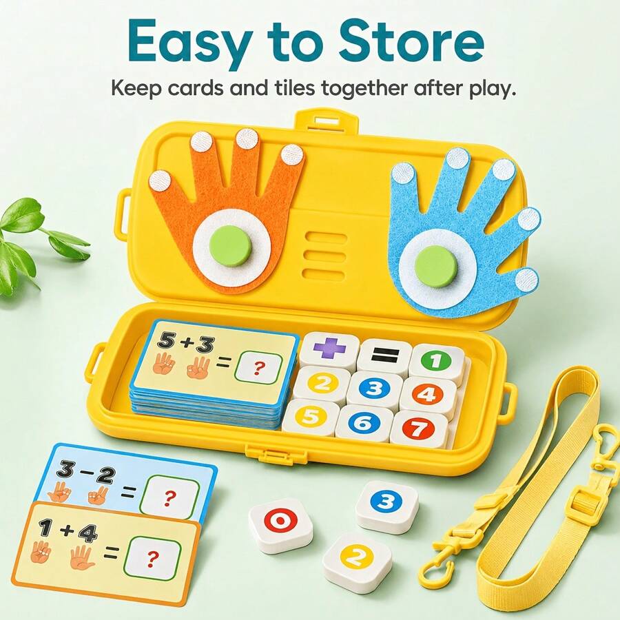 Children's Finger Counting Math Puzzle Toy, Addition And Subtraction Calculation Game, Hands-On Operation Set With Math Operation Cards, Number Recognition Montessori Arithmetic Teaching Aid, Suitable For Home And Classroom Parent-Child Interaction