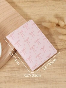New Bow Printed Ultra-Thin Credit Card Bag, Convenient ID Window ID Bag, Portable Cash, Credit Card, Coin Card Bag, Suitable For Carrying Around - Pink - View 8