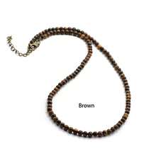 diffone Minimalist 4mm Natural Stone Necklace Men's 18-Inch Neck Chain Beach Surf Necklace Gift - 4mm Natural Stone Bead Necklace - View 12