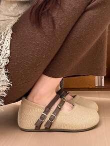 Hidkat Sweet Style Women's Loafers, Thick Sole Height-Increasing Shallow-Cut Casual Sneakers, Versatile College Fashion Shoes - Khaki - View 5
