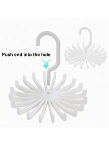 2pcs Multi-Function Non-Slip 360° Rotating Hooks, 20 Hooks, Scarf & Tie Rack, Holder, Storage Organizer, Suitable For Gender Reveal Party, Perfect Gift For Colleagues, Friends And Family, Back To School Essential - Multicolor - View 3