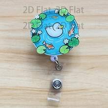 Retractable D Card Holder Reel With Cute Cartoon Design, Nurse Hospital Badge Holder Office Lanyard 1pc - X539 - View 3