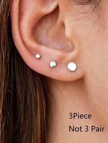HOTNICE 3 Pieces Of Exquisite Cartilage Earrings For Women, Multi-Layered Fashionable Polka Dot Hollow Jewelry, Suitable For Women To Wear - Gold - View 8