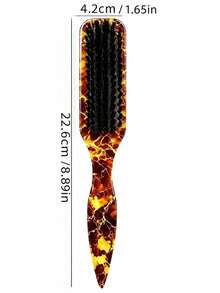 Yellow Plastic Back Brush, Unisex Smooth Back Comb, Plastic Hair Brush/Beard Brush, Styling Comb, Unscented Hairdressing Comb, Edge Control Comb, Wide Ponytail Design With Wide Pointed Tail Back Comb And Detangling Comb, Convenient For Parting, Styling, Polishing And Smoothing Hair, Creating Smooth Frizz-Free Hairstyle, Suitable For Men And Women, Recommended As Christmas Gift - Multicolor - View 9