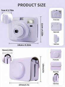 Popoto 6-In-1 Instant Camera Set, Suitable For Instant Mini Double Pack Film, Great As Gift/Birthday/Girlfriend/Outdoor/Party/Wedding (Batteries And Film Not Included) - Purple - View 6