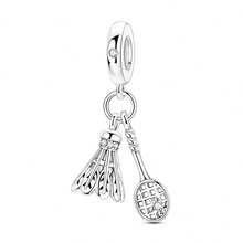 1pc Sports Series Football Basketball Tennis Badminton Yoga Fitness Dumbbell Beaded Charm Suitable For Bracelet Bangle Necklace DIY Jewelry Making Healthy Lifestyle - Silver Or Gold - View 32