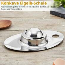 1-Piece Stainless Steel Egg Separator, Egg Yolk Separator, Egg White And Yolk Separator - Silver - View 6