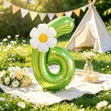 Green And White Daisy Party Balloon Set For Birthday Parties Photo Booth Props Anniversary Celebrations Holiday Decorations Outdoor Events Backdrop Walls And Photography Backgrounds - View 13