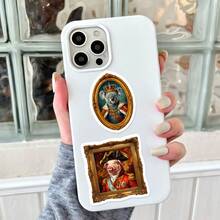 50Pcs European‑Style Photo Frame Animal Stickers, Classic Noble Aesthetic Decals, Creative DIY Decor Materials For Journal Scrapbooking - 50 PCS - View 7