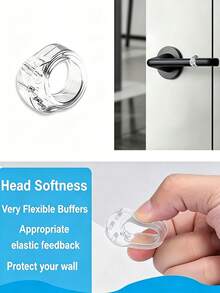 1/3/5/10pcs O-Shaped Door Handle Protector Pads Set, Transparent Anti-Collision Pads, Metal And Rubber Design, Prevent Door And Wall Damage, Noise Reduction, Suitable For Doors, Windows And Walls, Easy Installation - Multicolor - View 5