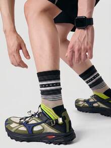 1/5/10 Pairs Men's Mid-Calf Socks, Fun Geometric Pattern Cartoon Unisex Sports Style Long Socks, Crazy Happy Socks - Multicolor - View 5