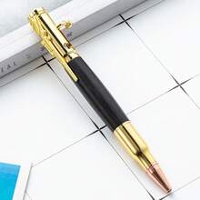 1pc High-Grade Creative Bullet Shaped Bolt Action Tactical Ballpoint Pen Black Ink Rosewood Blackwood Metal Luxury Gun Pen With Rifle Design Clip - Gun Pen - View 9