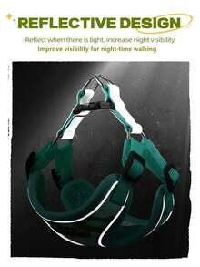 Pet Harness And Leash Set, Breathable Mesh, Reflective Adjustable Structure, For Small Dogs Outdoor Walking, For All‑Season Use - Green - View 7
