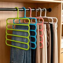 3pcs/Set Multi-Functional 5-Layer Pants Hanger - Durable Plastic Multi-Layer Closet Storage Rack, Suitable For Clothes, Shirts, Etc. - Multi-Color, Clothing Organization Storage Rack For Pants And Scarves, Non-Slip Space-Saving Closet Organizer, Multi-Layer Scarf And Tie Rack, Portable Closet Clothing Storage Rack, Perfect Hanger For 365 Days Use - Multicolor - View 5