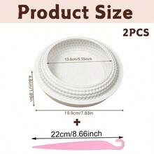 White Beaded Silicone Mousse Cake Mold 7-Inch Non-Stick Baking Tray With Demoulding Tool Set - White - View 3