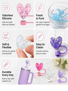 1pc Straw Cover - Dust-Proof And Leak-Proof Silicone Straw Cover, Suitable For 30/40oz Cups, Cup Accessories, Fits Securely, Easy To Clean - Multicolor - View 3