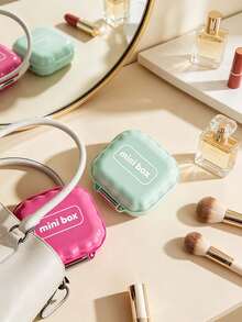 1pc Portable Mini Jewelry Storage Box, Multi‑Compartment Travel Earring Ring Organizer Case, Compact Small Accessory Holder For Daily & Trip Use, Multi‑Color Available,Weekend Trip Organizer,Christmas Stocking Filler.Birthday Small Gift. - Multicolor - View 4