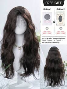 alicegarden 28 Inch Front Lace Front Wig, Natural Wavy Hair, Stunning Black, Middle Part Design, Suitable For Women's Daily, Party, Cosplay Use, Natural And Durable, Perfect As A Gift For Women, Halloween - Black - View 5