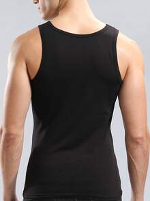 3pcs Assorted Color Lightweight Men's Sleeveless Compression Undershirt Workout Tank Top, Black - Black - View 4