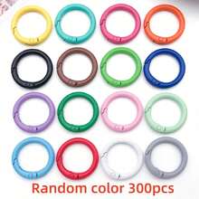 10/30/50pcs Metal Spring O-Ring Round Carabiner Key Ring Candy Color Quick Release Clip DIY Accessories For Keychain, Bag, Handbag - Multicolor - View 33