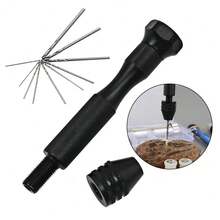 11PCS A Set Mini Pin Vise Hand Drill Set With Micro Twist Drill Bits For Resin Crafts, DIY Jewelry Making, Keychain, Polymer Clay, Wood Hole Punching Tools - A - View 2