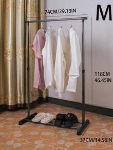 1pc Classic Small Retractable Single Pole Standing Clothes Rack, Storage Rack, Coat Rack, Drying Rack, Large Capacity, Floor Standing, Home Coat Rack Shoe Rack, Suitable For Bedroom, Living Room, Balcony, Laundry Room, Drying, Balcony Clothes, Towels, Bags, Shoes, Hats Storage, Bathroom Clothes Rack, Assembly Required, - View 5