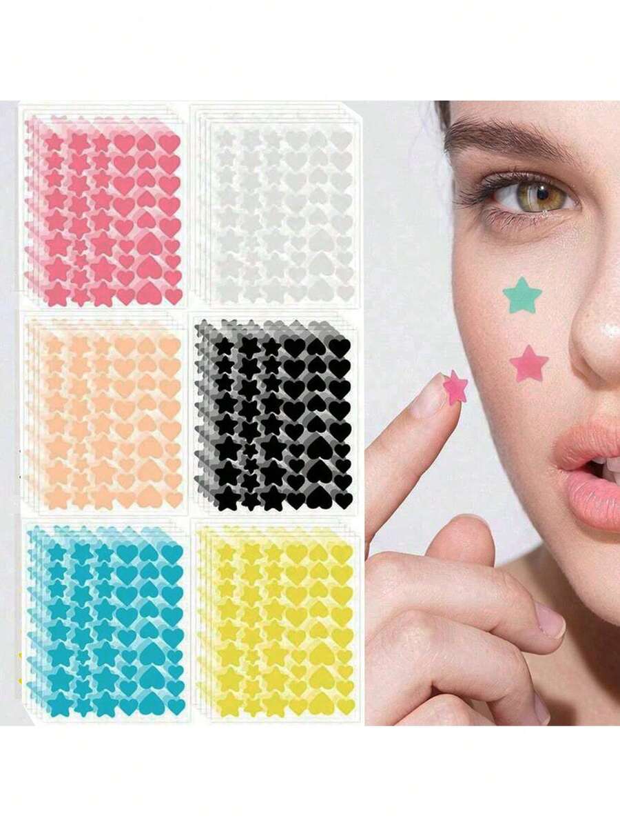 1530/408/306/255/51pcs Star Shaped Stickers, Essential For Photography, Face Painting, Suitable For Parties, Gatherings And Various Entertainment Activities - Multicolor - View 1