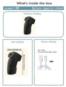 AXH [Mother's Day, Father's Day Gift]Knee Heating Massager, Relaxing Massage, With Heating Pad, Suitable For All Ages, Black - Black - View 6