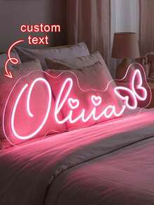 Customizable LED Neon Sign Room Decor, Adjustable Brightness Wall Decoration Light, Halloween, Christmas, Birthday Party Decoration, Holiday Gift, Personalized Neon Sign, USB Or Battery Box Powered, Class Of 2026 - Singel Light 2 - View 2