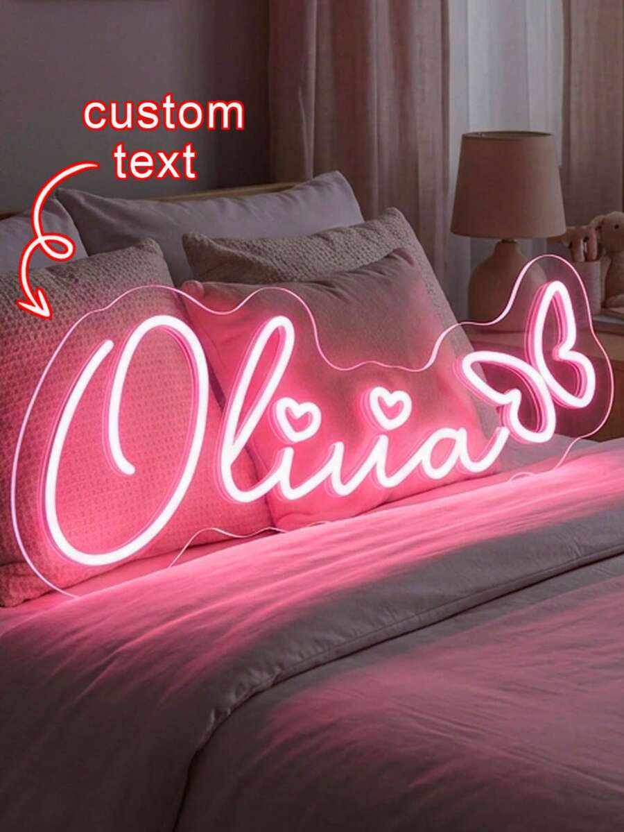 Customizable LED Neon Sign Room Decor, Adjustable Brightness Wall Decoration Light, Halloween, Christmas, Birthday Party Decoration, Holiday Gift, Personalized Neon Sign, USB Or Battery Box Powered, Class Of 2026