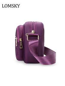 Heart-Shaped Embroidered Multi-Layer Shoulder Bag, Large-Capacity Multi-Layer Zipper Crossbody Bag, Multi-Functional Travel Square Bag - Multicolor - View 4