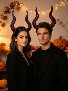 1 chiếc băng đô sừng quỷ nhiều màu mới cho lễ hội Halloween, phụ kiện tóc cosplay DIY, phụ kiện tóc có thể thay đổi kiểu dáng - Nhiều màu - Xem 3