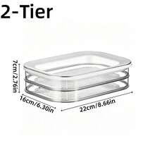 3-Layer Stackable Food Storage Containers, Refrigerator Organizer Boxes, Meat Preservation Boxes, Cooked Food Storage Boxes, Stackable, Leak-Proof Sealed Design, Reusable, Suitable For Refrigeration And Freezer Compartments, Ideal For Storing Cheese And Other Ingredients - White - View 9
