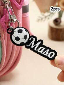 LICVIC Custom Soccer Name Keychain, Personalized Bag Charm, Sporty Backpack Accessory, Customized Football Keychains, Customizable Christmas Gift, Key Chain - Style a - View 17