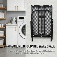 Foldable Wall Mount Ironing Board, Multi‑Level Height Adjustment Sturdy Metal Frame Ironing Surface With Washable Heat‑Resistant Cover For Household Use - A - View 8