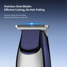 KEMEI KM-5021 Electric Hair Clipper, Stainless Steel T-Blade Sharp & Smooth Cutting, USB Rechargeable Portable & Compact, 3-In-1 Trimmer & Shaver, Suitable For Home & Travel - View 6