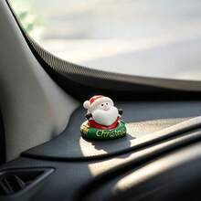 1pc Creative Cute Santa Claus Car Dashboard Desktop Ornament DIY Car Interior Office Desk Computer Screen Decoration Accessory Christmas Decor - Santa Claus - View 7