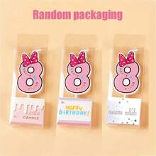 Bowknot Number Happy Birthday Candles, Cute Cartoon Creative Birthday Cake Decoration Candles - View 24