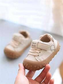 Baby Boy Toddler Soft Sole Non-Slip Sports Shoes, Hook And Loop Versatile Casual Shoes, Spring/Autumn Style, Athletic Shoes - Beige - View 2