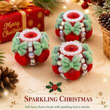 2/4 buah Manik-manik Akrilik Bunga Hati Berbulu untuk Natal, Cocok untuk Aksesori Dekorasi Natal - Manik-manik Natal - View 3