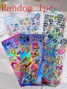 1/4pcs Cartoon Animal Rabbit Mouse Elephant Panda Embossed Stickers, Fun 3D Decorative Stickers For Kids, Cute Transparent Craft Set - Multicolor - View 10