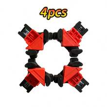 90 Degree Right Angle Woodworking Clamps 4pcs Strong High Spring Clamps Single-Hand Right Angle Fixing Clamps For Picture Frame Background Wall Panel Clamps Dust-Proof Stackable Storage Box Set Woodworking Tools - A - View 11
