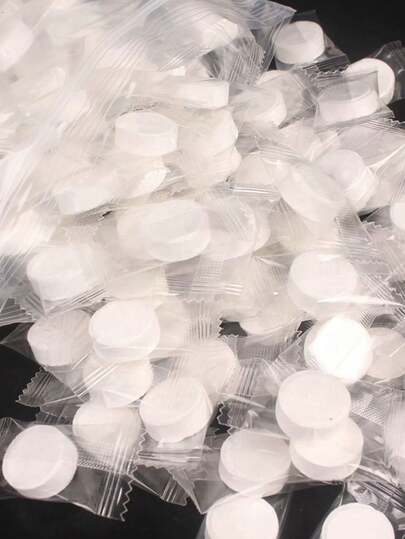 50/100 Stück Einweg-Komprimiertücher, transparente Verpackung Gesichtsreinigungstücher, tragbare Reise-Komprimiertücher für das Gesicht, Make-up-Entfernungstücher, Feuchttücher, Wattestäbchen, Make-up-Entfernungspads