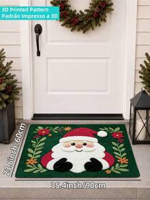 DAJIANG 1pc Santa Claus Door Mat Outdoor Carpet 3D Embroidered Printed Welcome Mat Long Runner Rug TPR Non-Slip Backing Suitable For Bathroom, Indoor, Hallway, Bedroom, Living Room, Bedside, Machine Washable Easy To Clean, Autumn Home Decor Holiday Entry Mat - Multicolor - View 12