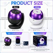 銀河投影小夜燈 可調焦 USB 星空投影儀 附 24 片投影幻燈片 360° 即插即用 高畫質銀河星空投影機 適用於臥室與車內 可調亮度 - 彩色 - 查看 4
