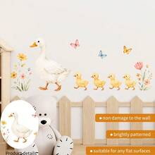 1pc Cute Duck Mother And Child Wall Sticker, Children's Bedroom Wall Decor Sticker, Kindergarten Warm Decoration Wall Decal - Multicolor - View 5
