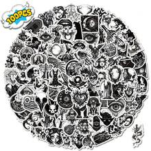 100pcs Black & White Gothic Punk Style Graffiti Stickers For Luggage And Notebooks - Multicolor - View 2