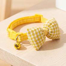 Plaid Bow Pet Collar - With Crisp Bell Accessory, Easy Wear Design, Suitable For Cats And Small Dogs Daily Outings, Holiday Atmosphere Outfit, Cute Pet Photo Decoration Neck Collar - Multicolor - View 7