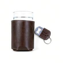 Personalized Leather Cup Sleeve, Fashionable Customized Cup Holder, Protect Your Water Bottle, Premium Leather Material, Multiple Color Options, Personalized Lettering - Multicolor - View 7